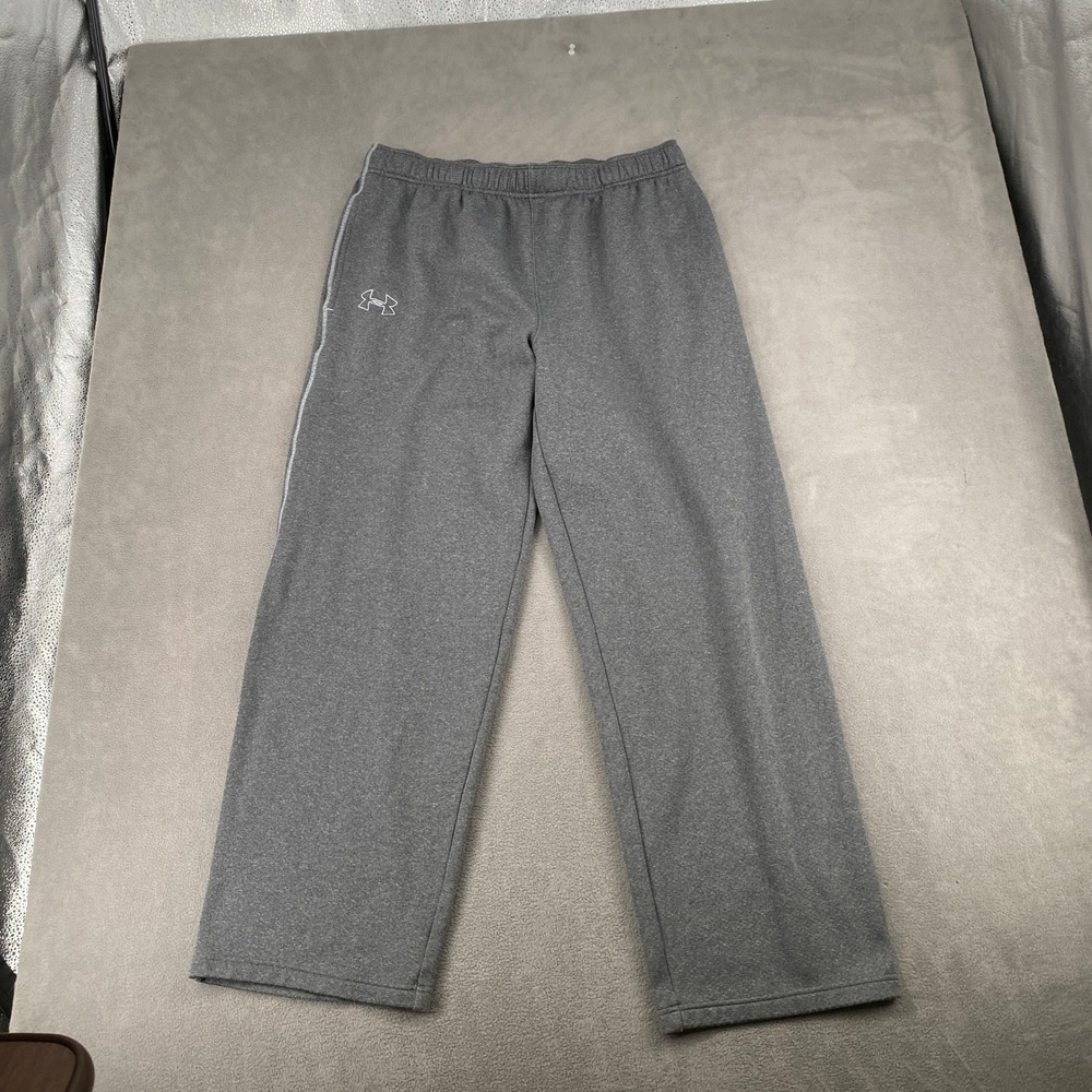 Under Armour Mens XL Gray Loose Fit Mesh Lined Athletic Sweatpants Straight Leg